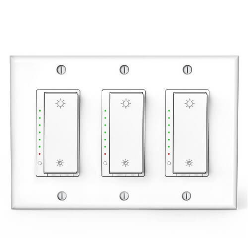 triple dimmer switch white