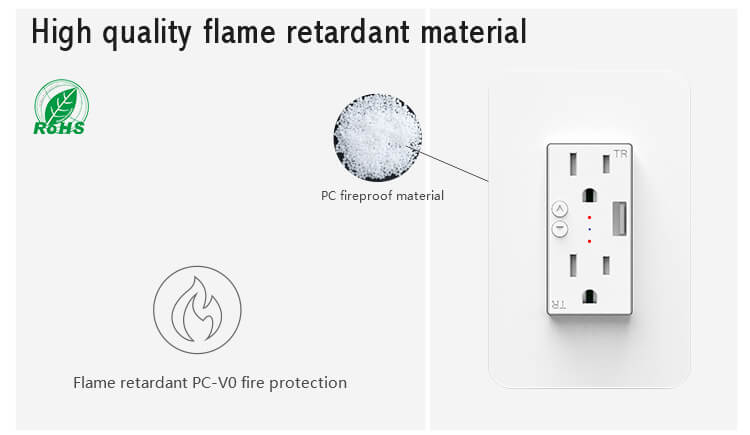 fire retardant smart outlet